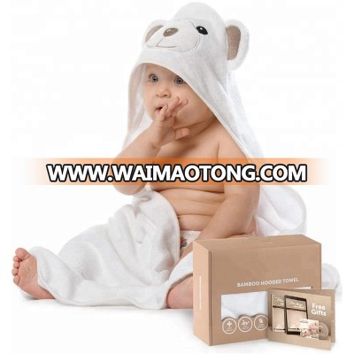 Premium Ultra Soft Organic Bamboo Baby Bath Hooded Towel with Unique Design -Suitable as Baby Shower Gifts