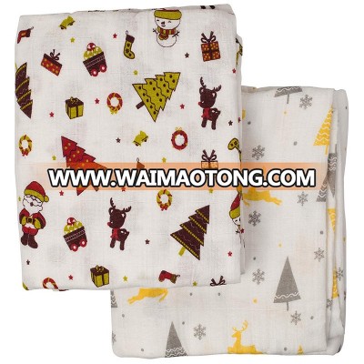 100% Cotton Muslin Baby Swaddle Receiving Blankets Christmas Gift for babies