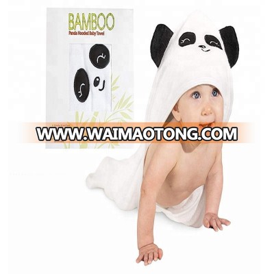 Cute Panda Bamboo Hooded Baby Towel with Ears-a Great Baby Shower Gift for Newborn